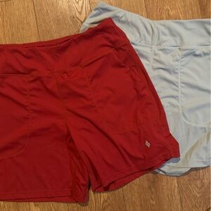 Stylish Red and Gray Women's Bike Shorts